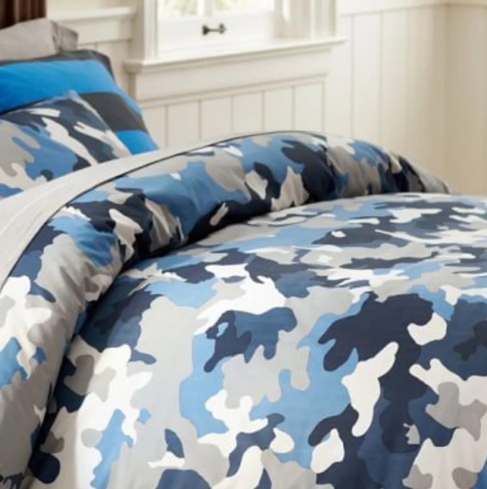 Pottery Barn Teen Blue Camouflage Full Flat Sheet